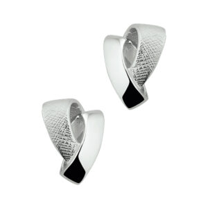 oorknoppen gescratcht zilver gerhodineerd