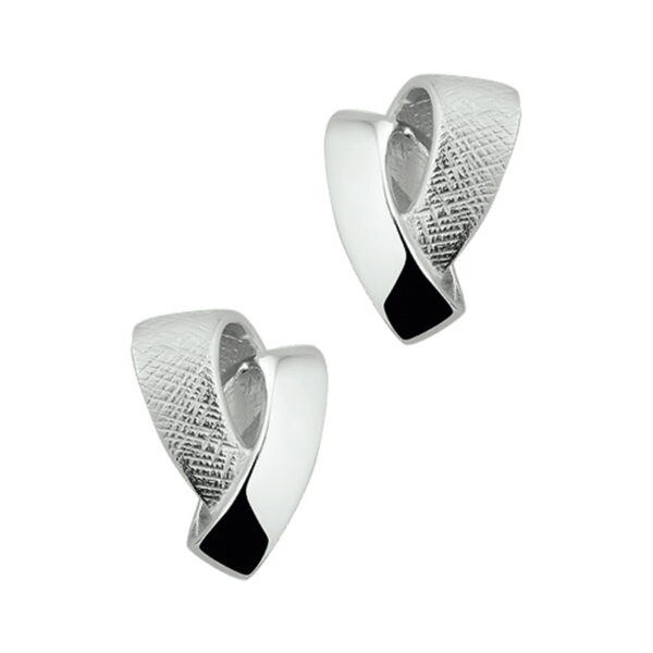 oorknoppen gescratcht zilver gerhodineerd