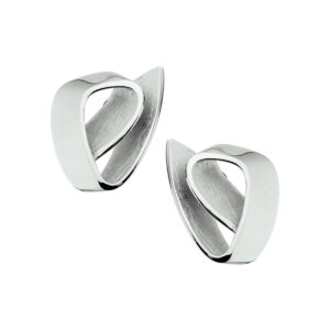 oorknoppen gescratcht zilver gerhodineerd