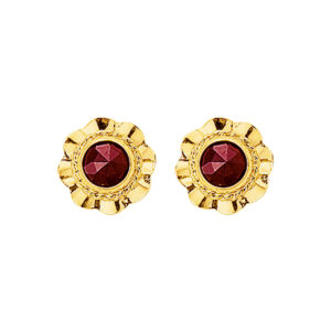oorknoppen granaat 14K geelgoud