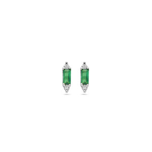 oorknoppen groen zirkonia zilver gerhodineerd