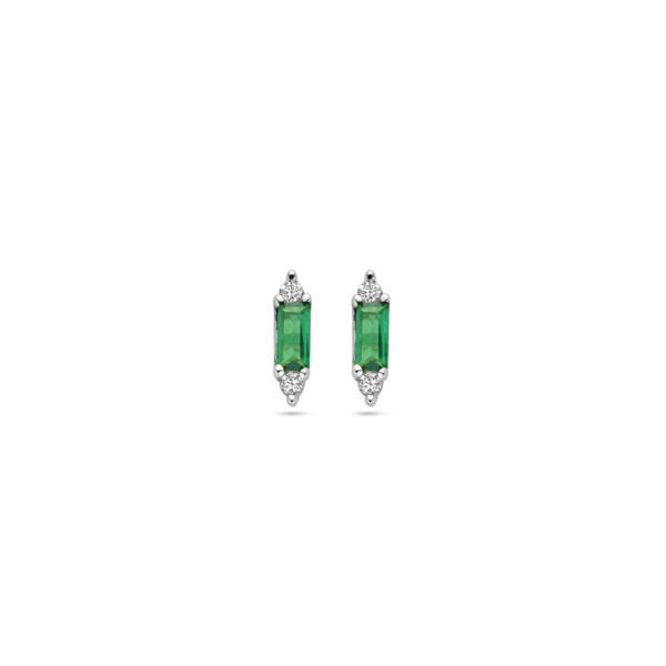 oorknoppen groen zirkonia zilver gerhodineerd