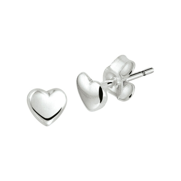 oorknoppen hart zilver wit - Afbeelding 2