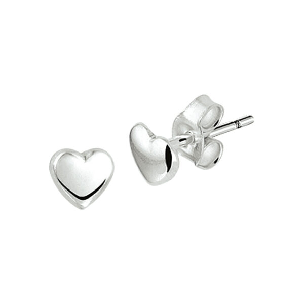 oorknoppen hart zilver wit