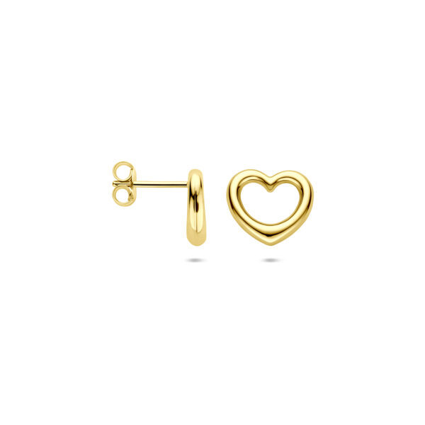 oorknoppen hartje 10 mm 14K geelgoud - Afbeelding 3