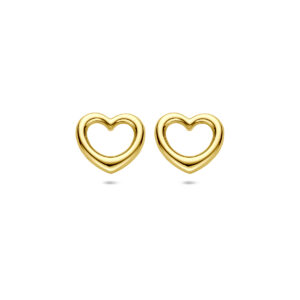 oorknoppen hartje 10 mm 14K geelgoud