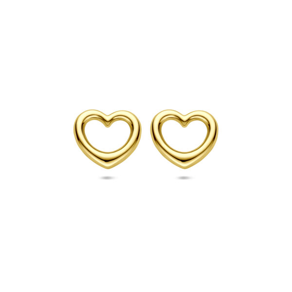 oorknoppen hartje 10 mm 14K geelgoud