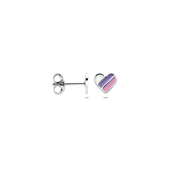 oorknoppen hartje 5.5 mm zilver gerhodineerd - Afbeelding 3