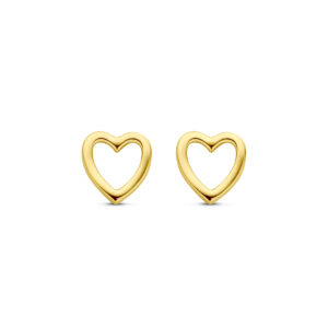 oorknoppen hartje 6 mm 14K geelgoud
