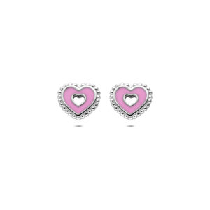 oorknoppen hartje 8,5 mm zilver gerhodineerd