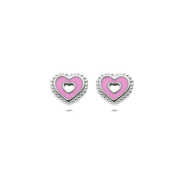 oorknoppen hartje 8,5 mm zilver gerhodineerd