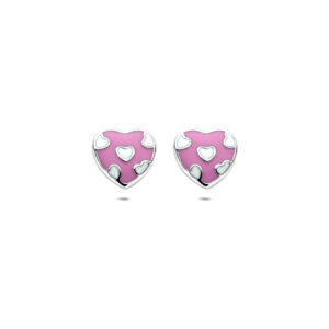 oorknoppen hartje 8,5 mm zilver gerhodineerd