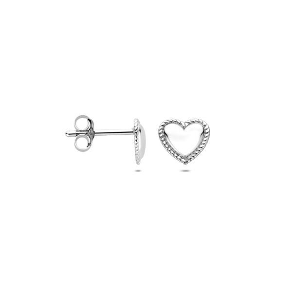 oorknoppen hartjes 7 mm zilver gerhodineerd - Afbeelding 3
