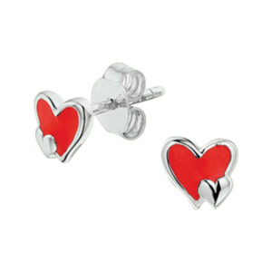 oorknoppen hartjes zilver gerhodineerd