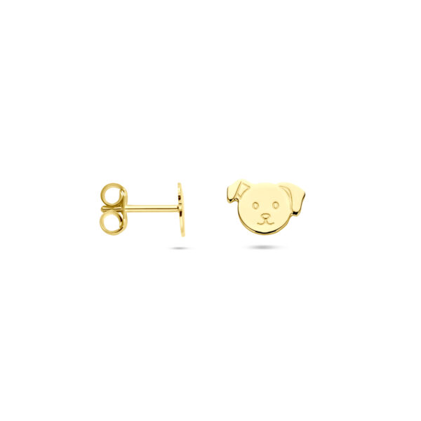 oorknoppen hond 6 mm 14K geelgoud - Afbeelding 3