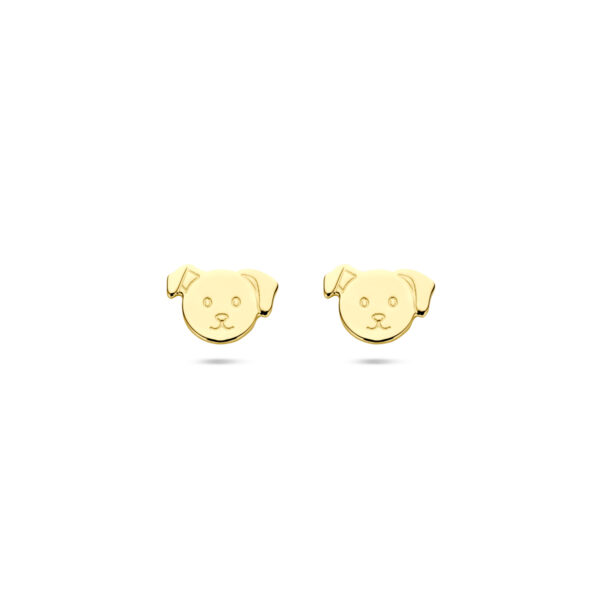 oorknoppen hond 6 mm 14K geelgoud
