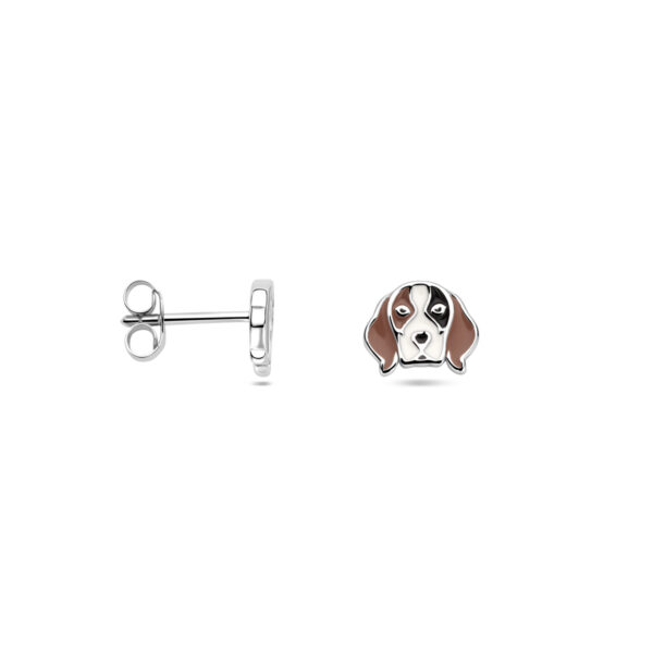 oorknoppen hond 7 mm zilver gerhodineerd - Afbeelding 3