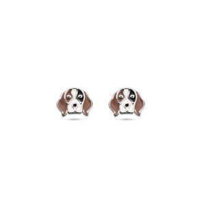 oorknoppen hond 7 mm zilver gerhodineerd