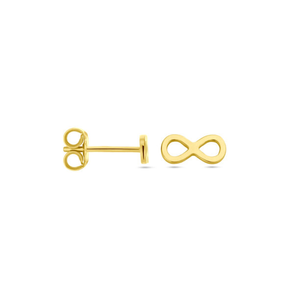 oorknoppen infinity 1 micron zilver verguld (geel) - Afbeelding 3