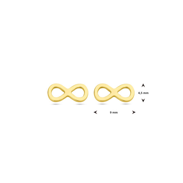 oorknoppen infinity 1 micron zilver verguld (geel) - Afbeelding 4