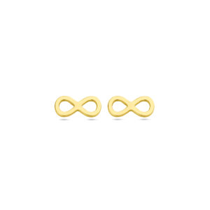 oorknoppen infinity 1 micron zilver verguld (geel)