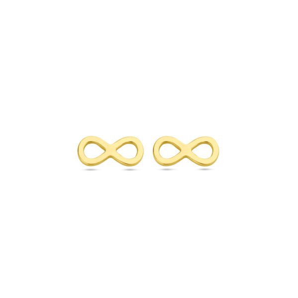 oorknoppen infinity 1 micron zilver verguld (geel)