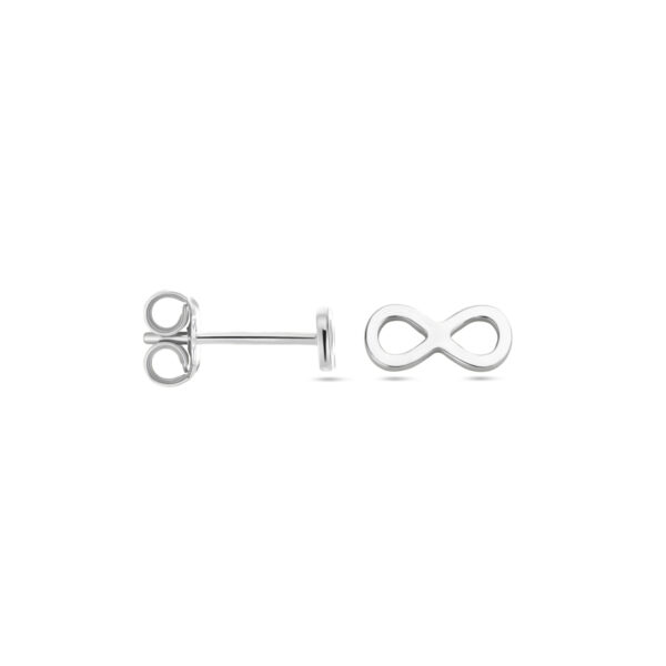 oorknoppen infinity zilver gerhodineerd - Afbeelding 3
