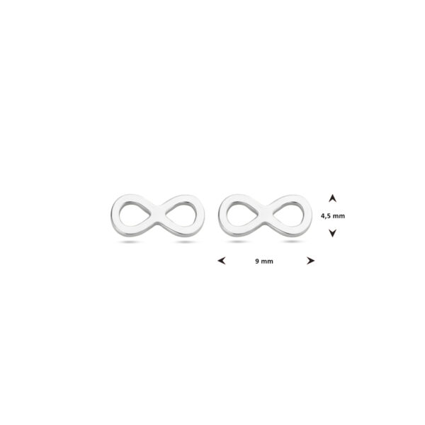 oorknoppen infinity zilver gerhodineerd - Afbeelding 4