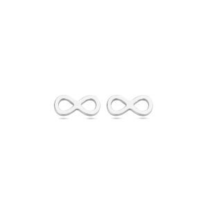 oorknoppen infinity zilver gerhodineerd