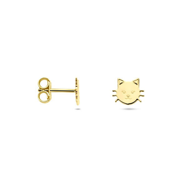 oorknoppen kat 7 mm 14K geelgoud - Afbeelding 3