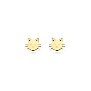 oorknoppen kat 7 mm 14K geelgoud