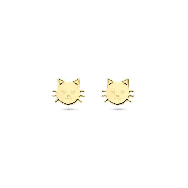 oorknoppen kat 7 mm 14K geelgoud