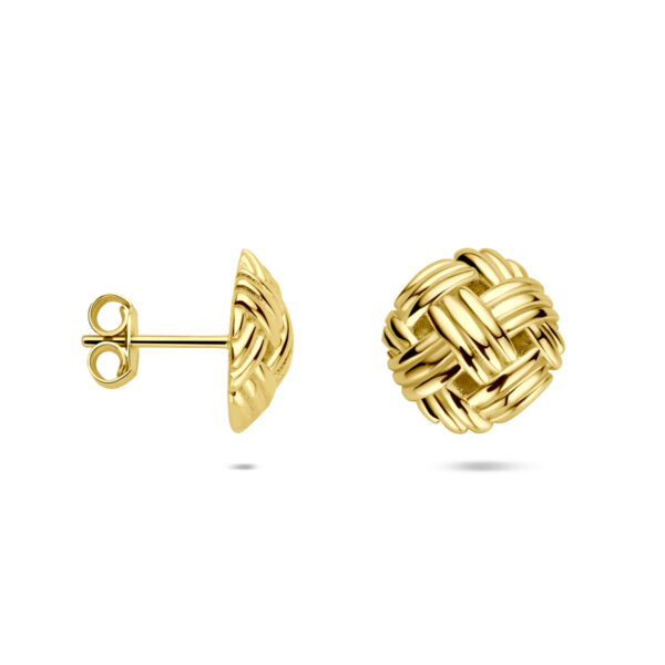 oorknoppen knoop 12 mm 14K geelgoud - Afbeelding 3