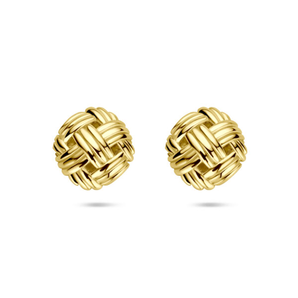 oorknoppen knoop 12 mm 14K geelgoud