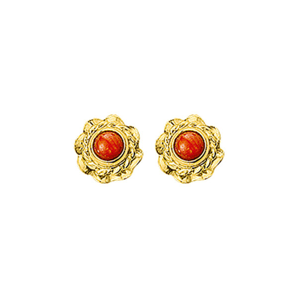 oorknoppen koraal 14K geelgoud