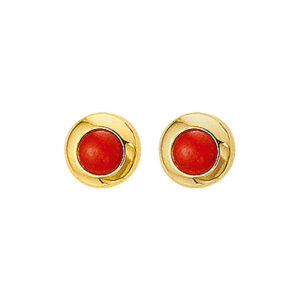 oorknoppen koraal 14K geelgoud