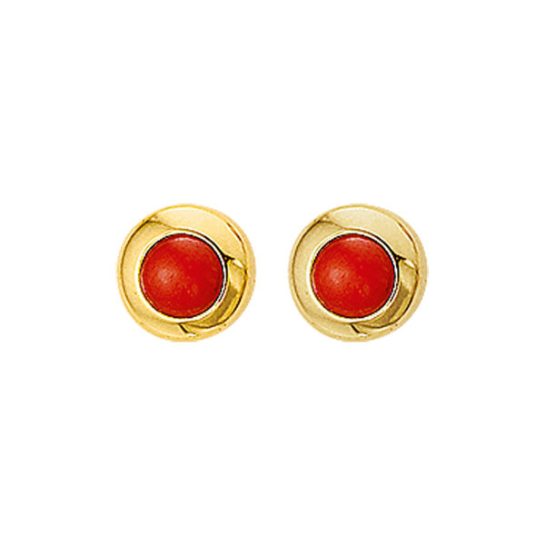 oorknoppen koraal 14K geelgoud