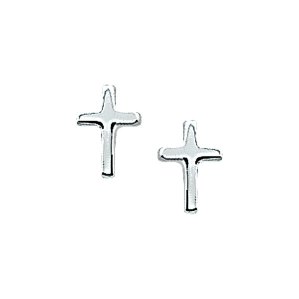 oorknoppen kruis zilver wit