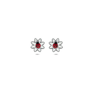 oorknoppen lieveheersbeestje 7 mm zilver gerhodineerd