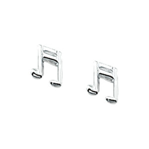 oorknoppen muzieknoot zilver wit