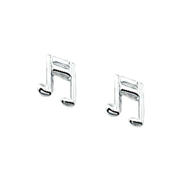 oorknoppen muzieknoot zilver wit