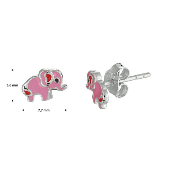 oorknoppen olifant zilver gerhodineerd - Afbeelding 2