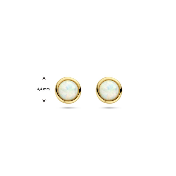oorknoppen opaal 14K geelgoud - Afbeelding 4