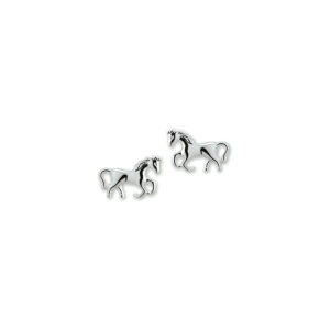 oorknoppen paard zilver gerhodineerd