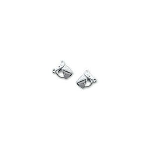 oorknoppen paardenhoofd 8 x 8 mm zilver gerhodineerd