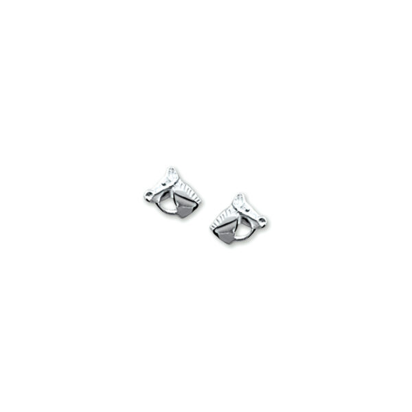 oorknoppen paardenhoofd 8 x 8 mm zilver gerhodineerd