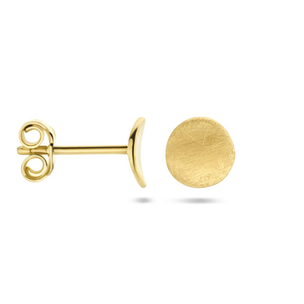 oorknoppen scratch 14K geelgoud - Afbeelding 3