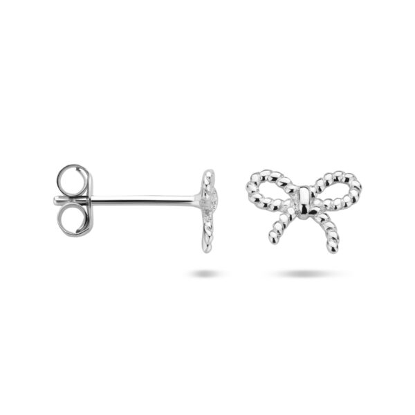 oorknoppen strik 6,5 mm zilver gerhodineerd - Afbeelding 3