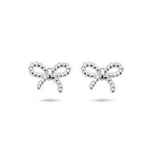 oorknoppen strik 6,5 mm zilver gerhodineerd