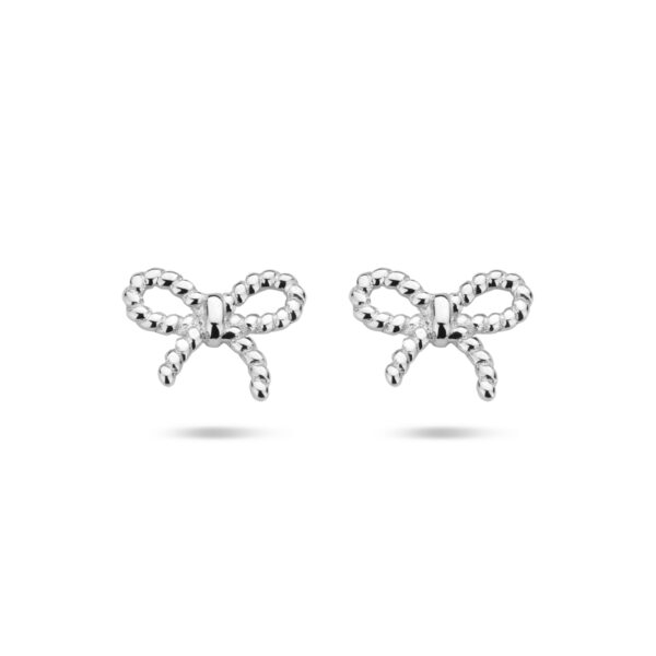 oorknoppen strik 6,5 mm zilver gerhodineerd